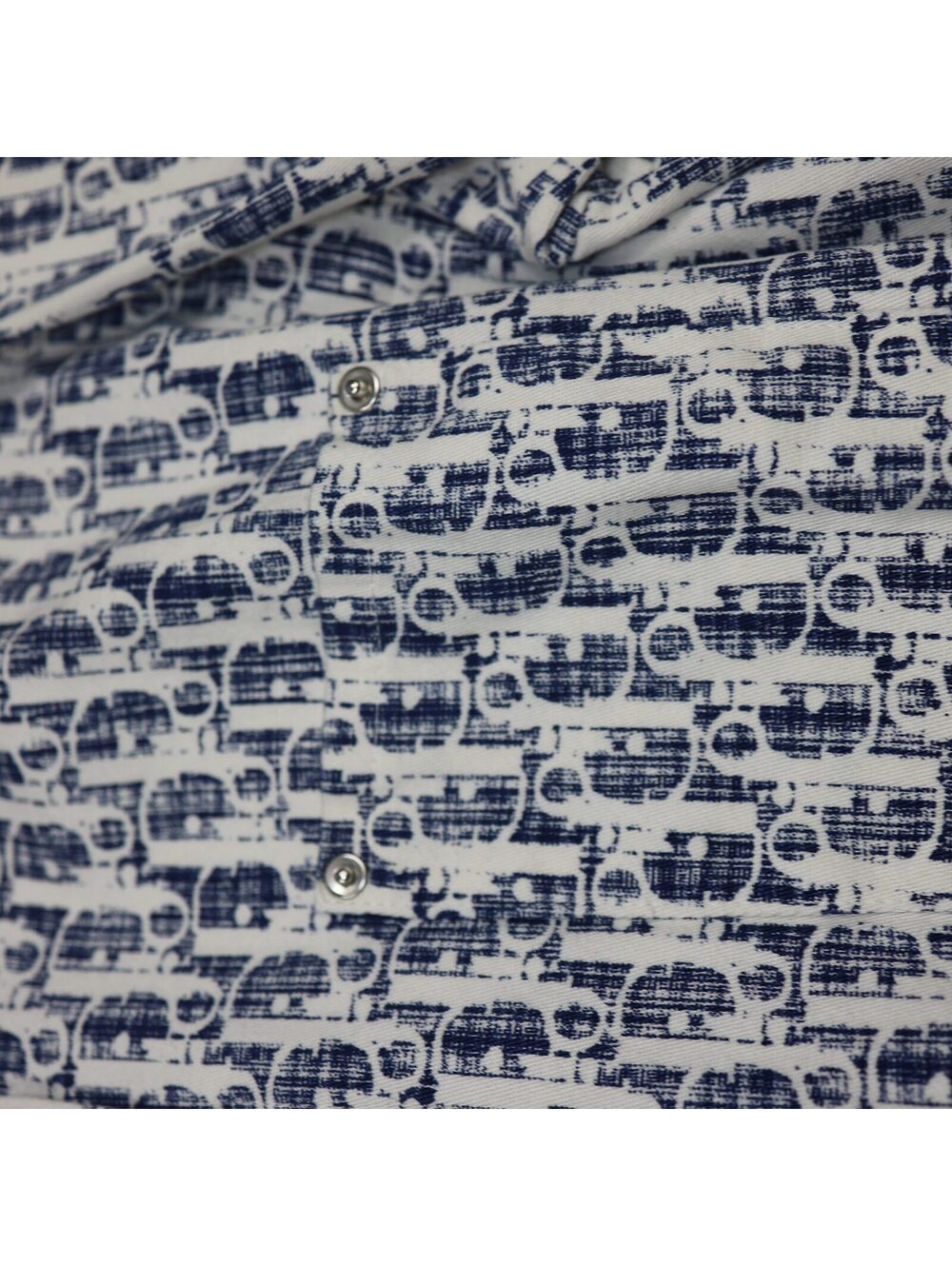 Monogram Print Button-Up Shirt - Picture 4 of 5